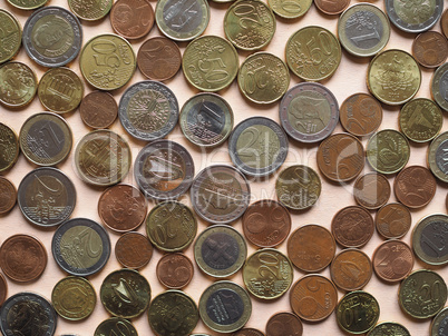 Euro coins background