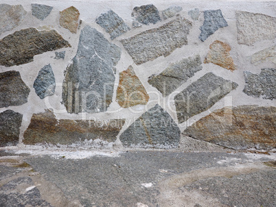 Wall with stones finish