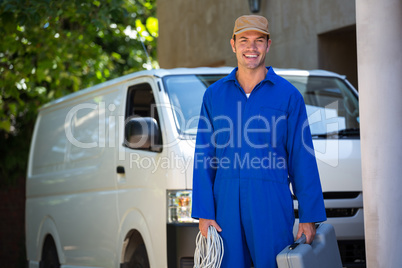 Mechanic with a tool box