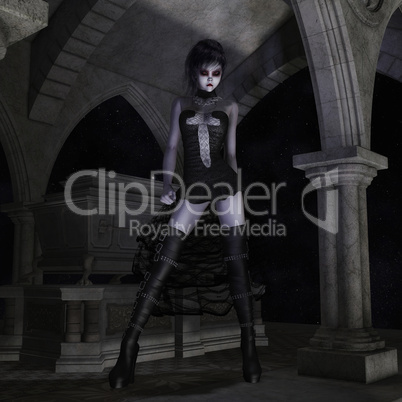 3D Illustration; 3D Rendering of a gothic Female 3D Illustration; 3D Rendering of a gothic Female