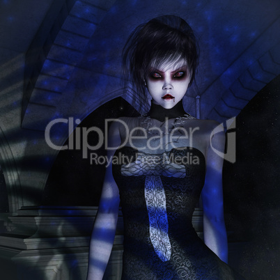 3D Illustration; 3D Rendering of a gothic Female 3D Illustration; 3D Rendering of a gothic Female