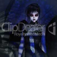 3D Illustration; 3D Rendering of a gothic Female