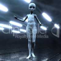 3D Illustration; 3D Rendering of an Alien