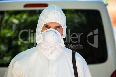 Close-up of pest control man