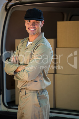 Portrait of a happy delivery man