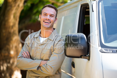 Portrait of a happy delivery man