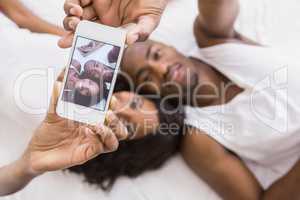 Young couple taking a selfie