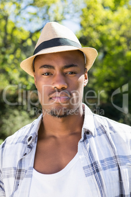 Young man posing in the garden