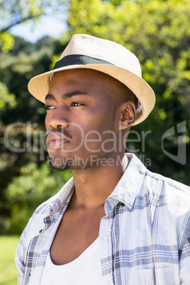 Young man posing in the garden