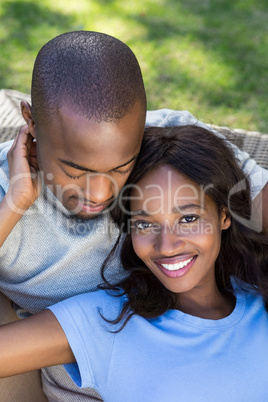 Young couple relaxing on the sofa