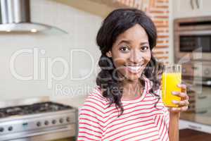 Young woman having juice