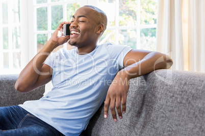 Young man talking on a mobile phone