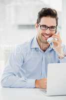 Businessman talking on phone