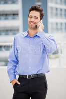 Businessman talking on mobile phone