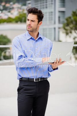 Businessman using a laptop