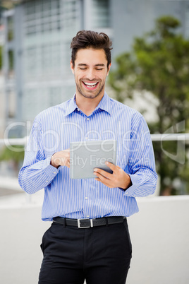 Businessman using digital tablet