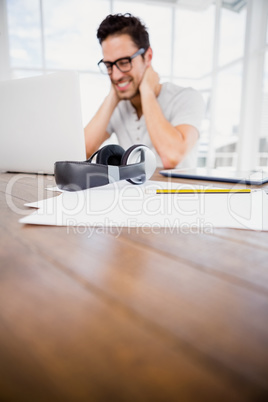 Young man working at his desk