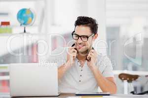 Young man working at his desk