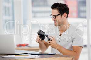 Young man working at his desk