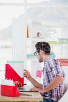 Young man working at his desk