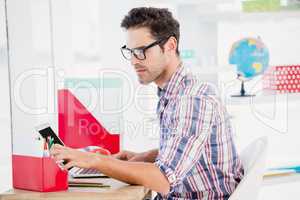 Young man working at his desk