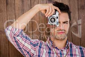 Man photographing with camera