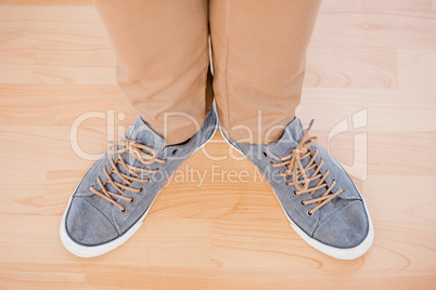Mans feet with canvas shoes