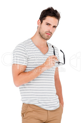 Portrait of a handsome man on white background