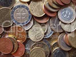 Euro coins background