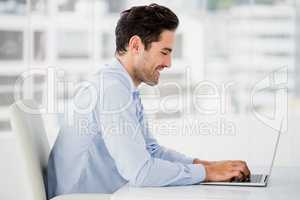 Businessman working on computer