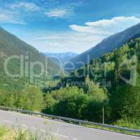 asphalt road in high mountains