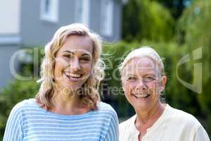 Smiling woman with grandmother