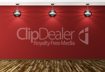 Interior background with lamps 3d rendering