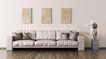 Modern interior with sofa 3d rendering