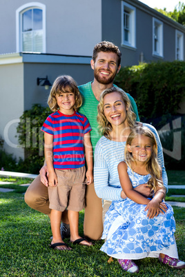 Portrait of happy parents with children