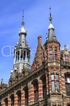 Typical architectural details of houses in Amsterdam