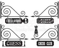 Set of street signs for chess