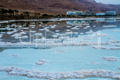Beautiful coast of the Dead Sea . Beautiful coast of the Dead Sea .