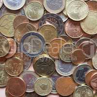 Euro coins background