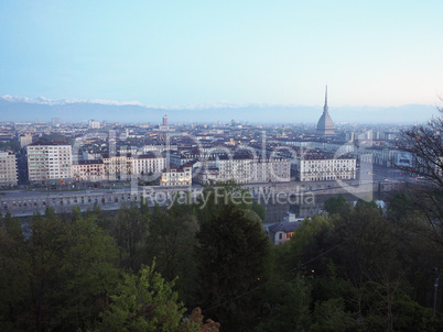 Turin skyline in the morning