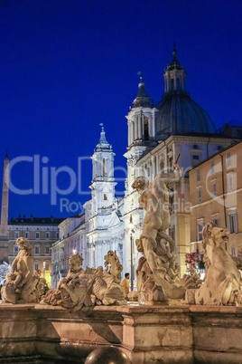 Fountain of the Four Rivers on Piazza Navona