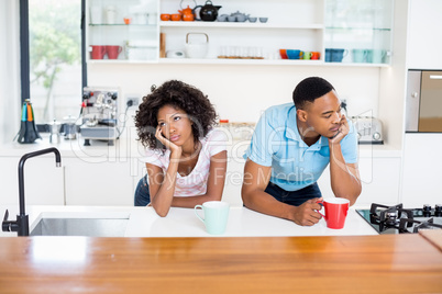 Young couple upset with each other