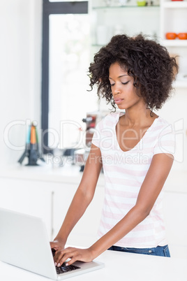 Young woman using laptop