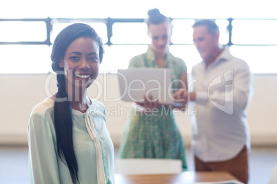 Young woman smiling at camera