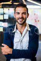 Young man smiling at camera