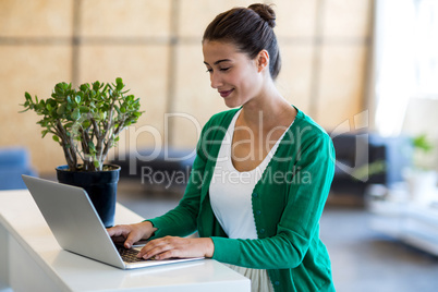 Beautiful woman using laptop