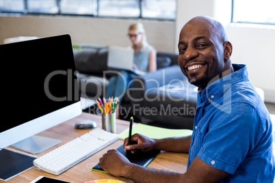 Man sitting at his desk