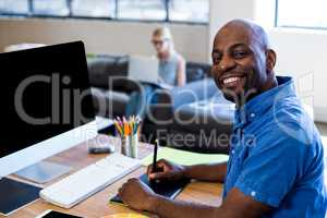 Man sitting at his desk