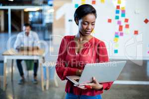 Young woman using laptop