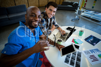 Colleagues at their desk